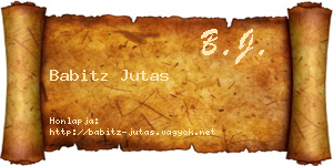 Babitz Jutas névjegykártya